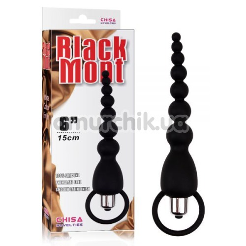 Анальная цепочка с вибрацией Black Mont Elite Power Beads, черная