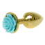 Анальная пробка с бирюзовой розочкой Exclusivity Jewellery Gold Rose Plug, золотая - Фото №6