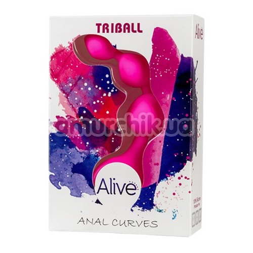 Анальная цепочка Alive Triball Anal Curves, розовая