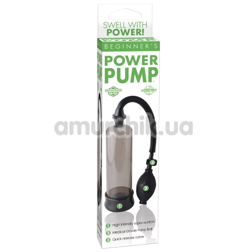 Помпа для увеличения пениса Beginners Power Pump черная
