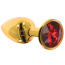 Анальная пробка с красным кристаллом Taboom Bondage In Luxury Butt Plug Diamond Jewel Medium, золотая - Фото №3