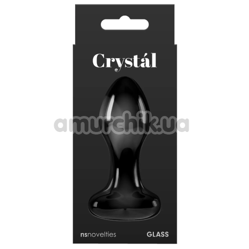 Анальная пробка Crystal Glass Heart, черная