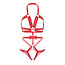 Боді Leg Avenue Kink Studded O-Ring Harness Teddy, червоне - Фото №5