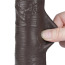 Фалоімітатор Sliding-Skin Dual Layer Dong 8 з мошонкою, темно-коричневий - Фото №8