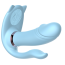 Анально-вагинально-клиторальный вибратор Cat Tirple, голубой - Фото №11