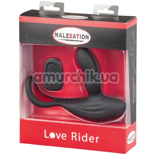 Вібростимулятор простати з ерекційним кільцем Malesation Love Rider, чорний