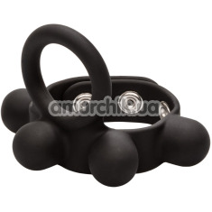 Эрекционное кольцо для члена Weighted Silicone Medium C-Ring Ball Stretcher, черное - Фото №1