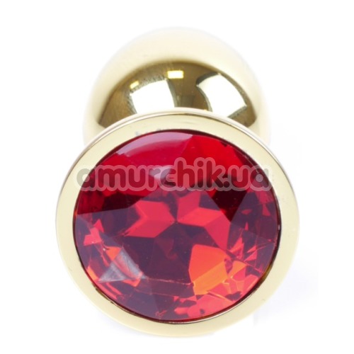Анальная пробка с красным кристаллом Exclusivity Jewellery Gold Plug, золотая