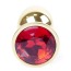 Анальная пробка с красным кристаллом Exclusivity Jewellery Gold Plug, золотая - Фото №6