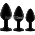 Набір з 3 анальних пробок Rianne S Booty Plug Set (3х), чорний - Фото №1