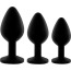 Набір з 3 анальних пробок Rianne S Booty Plug Set (3х), чорний - Фото №1