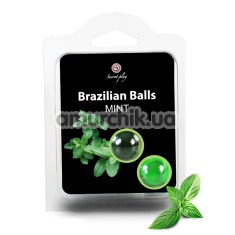 Массажное масло Secret Play Brazilian Balls Mint - мята, 50 мл - Фото №1