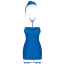Костюм Санти Obsessive Kissmas блакитний: сукня + шапка + чокер + підв'язки - Фото №2