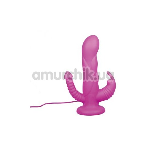 Анально-вагинально-клиторальный вибратор Sculp, розовый