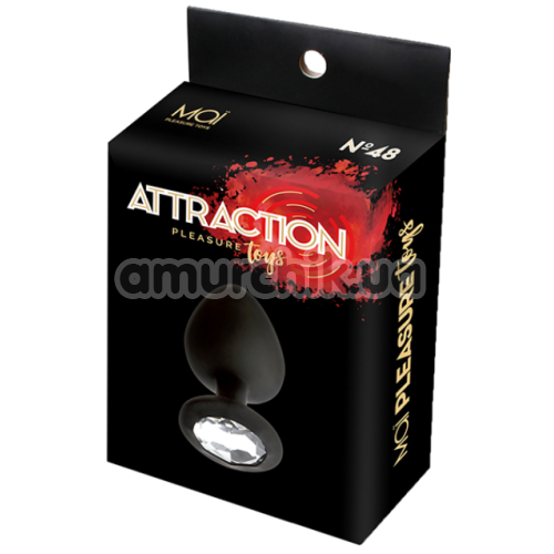 Анальная пробка с прозрачным кристаллом Mai Attraction Pleasure Toys S №47, черная