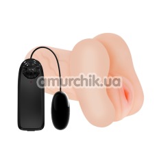 Штучна вагіна і анус з вібрацією Passion Lady Jill, тілесна - Фото №1