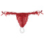 Набор Intt Brazilian Panty: красные трусики с жемчужным кольцом + оральный лубрикант Sexy Strawberry Sliding Gel - клубника, 50 мл - Фото №4