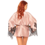 Пеньюар Leg Avenue Satin Robe With Flared Sleeves, розовый - Фото №3