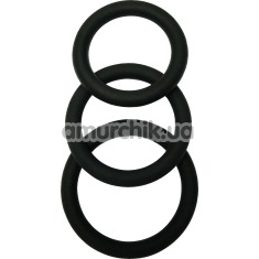 Набор из 3 эрекционных колец Malesation Cock Ring Set, черный - Фото №1