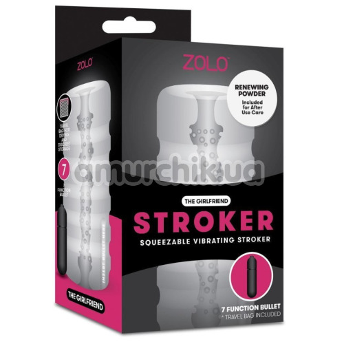 Мастурбатор с вибрацией Zolo - The Girlfriend Stroker Squeezable Vibrating Stroker