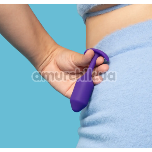 Анальная пробка со смещенным центром тяжести B-Vibe Snug Plug 2, фиолетовая