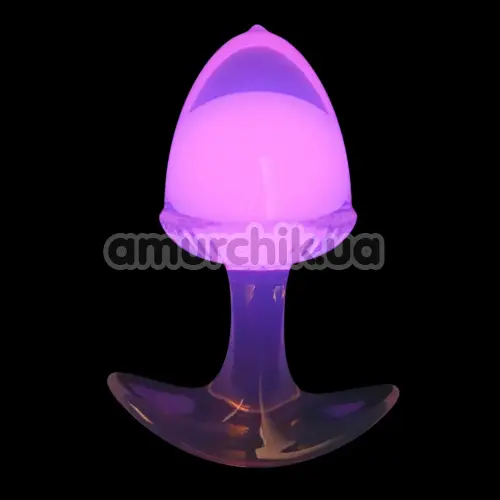 Анальная пробка Univibe Glow-In-Dark Berry S, розовая