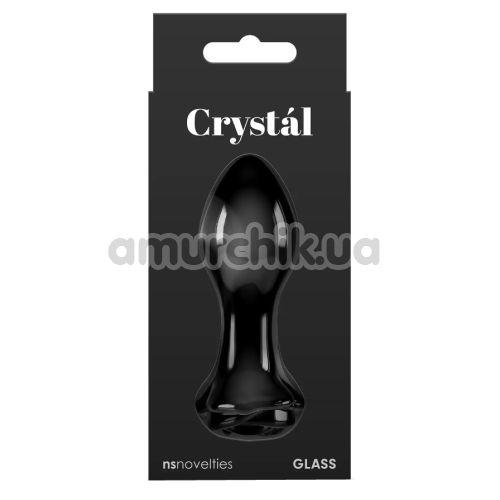 Анальная пробка Crystal Glass Rose, черная