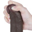 Фалоімітатор Sliding-Skin Dual Layer Dong 8 з мошонкою, темно-коричневий - Фото №9