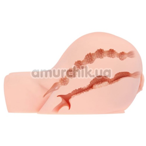 Искусственная вагина и анус с вибрацией Kokos Oknyeo Deluxe, телесная
