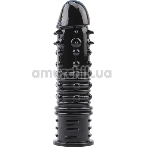 Насадка на пенис Superme Swirls Sleeve, черная - Фото №1