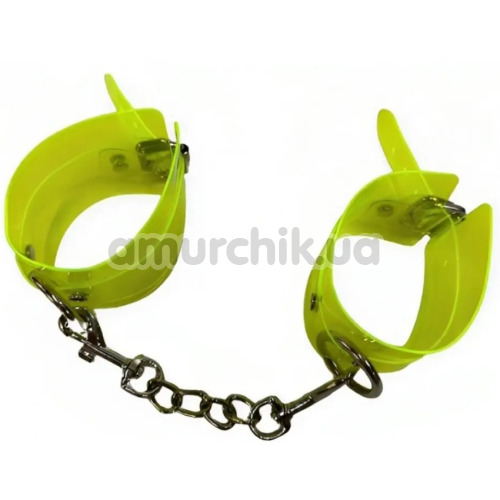 Фиксаторы для рук DS Fetish Handcuffs Transparent With Chain, салатовые