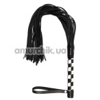 Плеть Premium Leather Flogger, черно-белая - Фото №1
