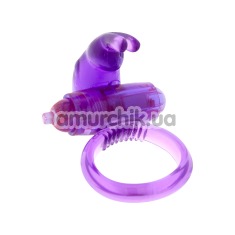 Кільце-насадка вібруюче SiliconSoft Cockring, фіолетове - Фото №1