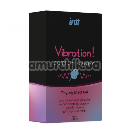 Возбуждающий гель с эффектом вибрации Intt Vibration Cotton Candy Tingling Effect Gel - сахарная вата, 15 мл