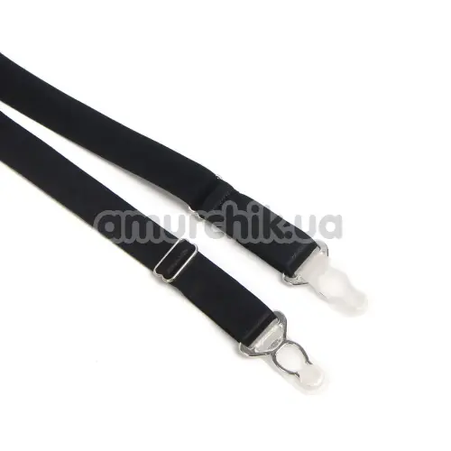 Комплект Star Night Lace Flower Set, чорний: пояс для панчіх + трусики