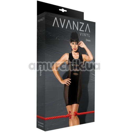 Мини-платье Avanza Vinyl Dress с лакированными вставками, черное