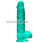 Фаллоимитатор Realrock Crystal Clear Dildo Realistic 6, бирюзовый - Фото №1