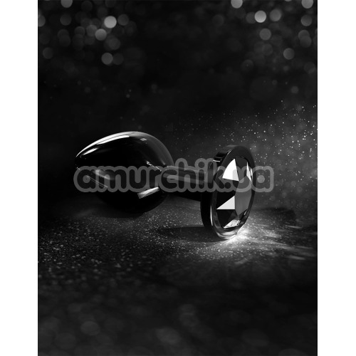 Анальная пробка с черным кристаллом Dorcel Diamond Plug L, черная