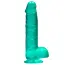 Фалоімітатор Realrock Crystal Clear Dildo Realistic 6, бірюзовий - Фото №1