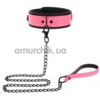 Нашийник з повідцем Taboom Collar and Chain Leash - світиться у темряві, рожевий - Фото №1