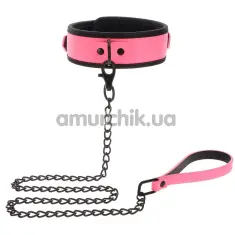 Ошейник с поводком Taboom Collar and Chain Leash - светится в темноте, розовый - Фото №1