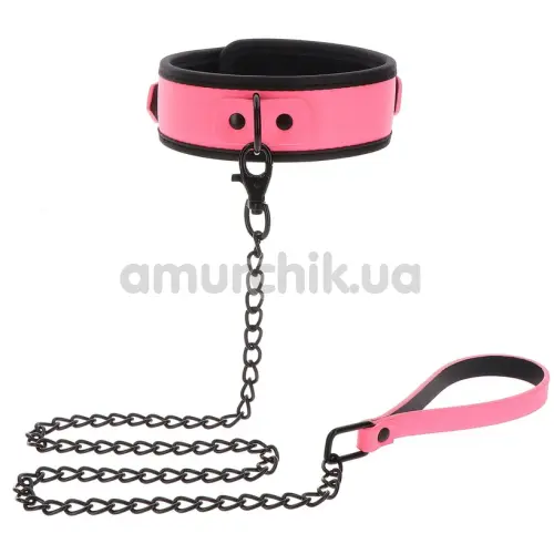 Ошейник с поводком Taboom Collar and Chain Leash - светится в темноте, розовый - Фото №1