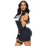 Костюм полицейской Leg Avenue Sultry SWAT Officer Costume, черно-белый: платье + перчатки + повязка на руку + гартер - Фото №4