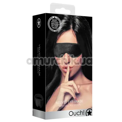 Маска на глаза Ouch! Velvet Eye-Mask With Velcro Straps, черная