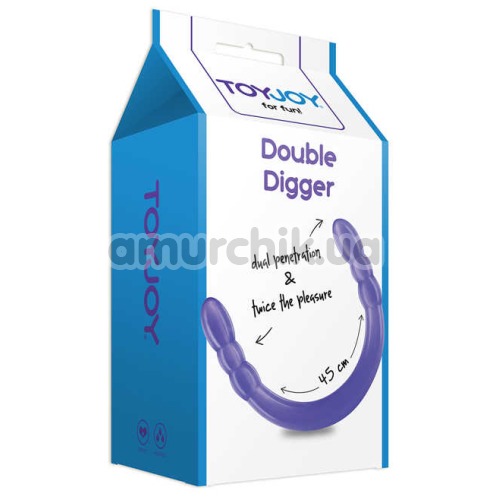 Двуконечный фаллоимитатор Double Digger, фиолетовый