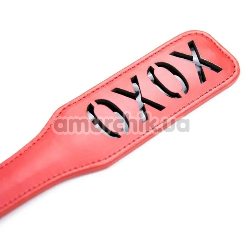 Шлепалка овальная DS Fetish Paddle XOXO, красная