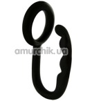 Эрекционное кольцо со стимулятором простаты Mr.Hook, черное - Фото №1