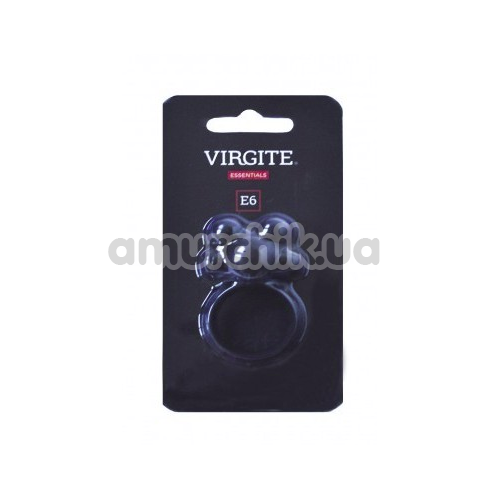Эрекционное кольцо c вибрацией Virgite Vibrating Ring E6, черное