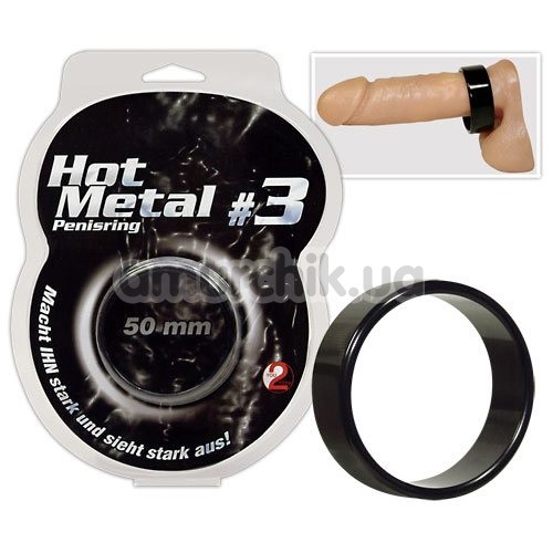 Эрекционное кольцо Hot Metal #3, 5 см черное