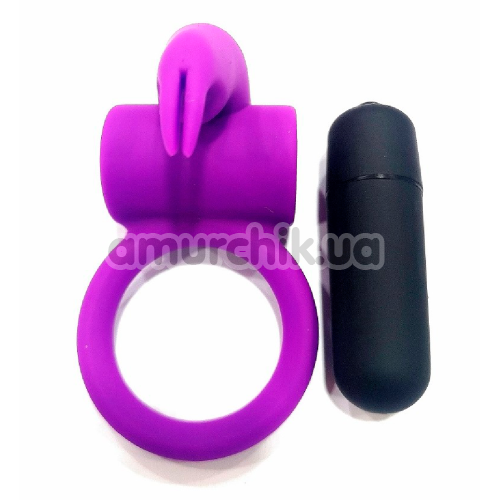 Ерекційне кільце з вібрацією Virgite Clitoral Vibrating Ring E9, фіолетове